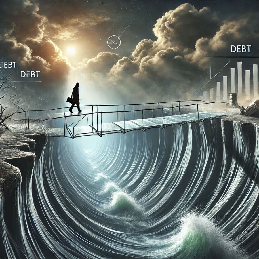 Fiancial fragility is a shaky bridge between debt and hadship.